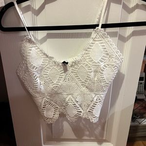 Lace white tank top